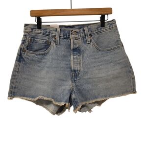 Levi's, 501 Jean Shorts, Frayed Hemline, 5 Buttons, Women's Sz 31, L- 15 Inches